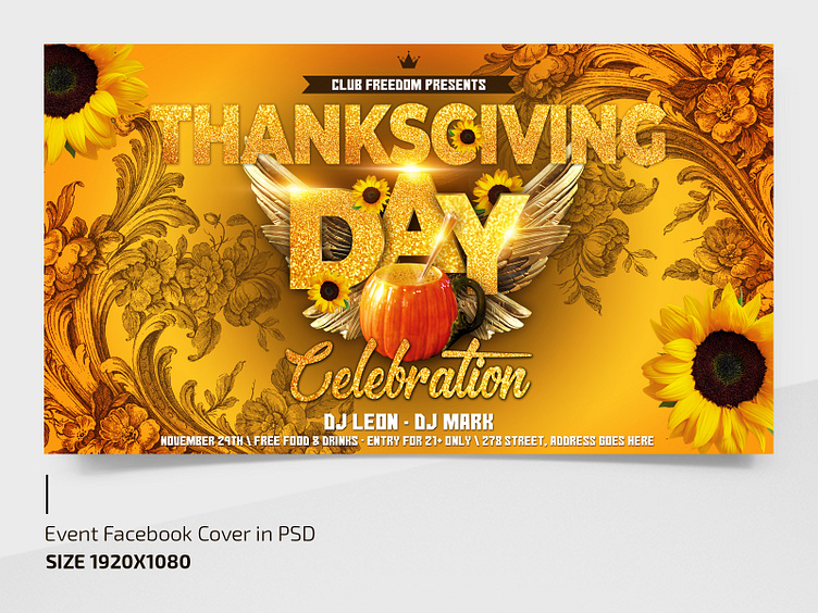 Free Thanksgiving Club Template + Instagram Post (PSD) by Free PSD  Templates on Dribbble