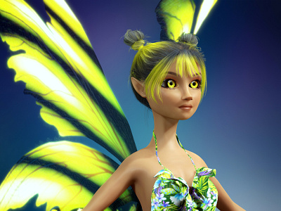 Molly the Fairy 3d 3dabstract 3dart 3dcharacter 3ddesign 3dillustration 3dmodeling abstract art branding character cinema4d design icon illustration logo redshift render ui web