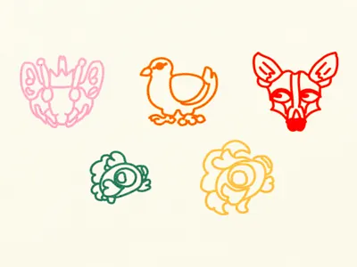 creatures animals graphic design illustration vector illustration