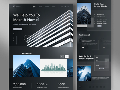 Architecture Landing Page architect architecture architecture design building construction interior architecture landing page property real estate real state web ui web design website design