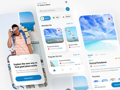 Travel Mobile app adventure app booking destination flight flutter mobile mobile app mobile app booking mobile design tourism travel travel app traveler trip ui ui design ui travel ux vacation