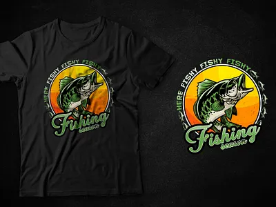 Fishing Tshirt for this Season apparel background photo banner branding design ecommerce slider fishing fishing tshirt illustration logo slider tees tshirt ui vector
