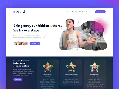 Bix Stars! bixbytessolutions blue gradients star talents ui