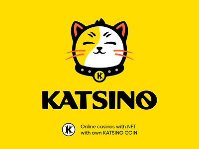 KATSINO - Final Logo Design animal cat coin crypto cute cyrrency finance icon katsino logo logodesign logotype mascot money pet sign symbol