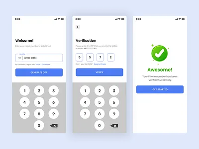Mobile Number Verification - Screen app awesome case study conform design login mobile mobile number services ui ux verification verify