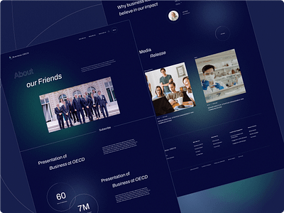 About us page for Business at OECD branding design graphic design ux website
