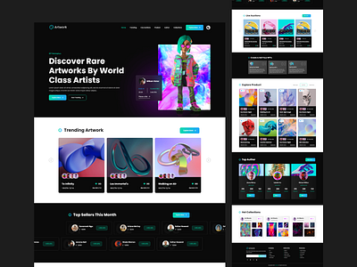 Artwork website Design. arti artists artwork design artwork home page artwork landing page design artwork website modern artists home page new website design ui design uiux uiux design website design