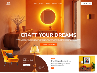 Furniture Shop Website Hero branding ui webflow