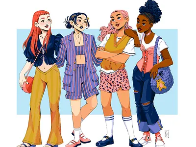 Girl Gang 3.0 digital art digitalart drawing fashion girls illustration painting procreate procreateapp