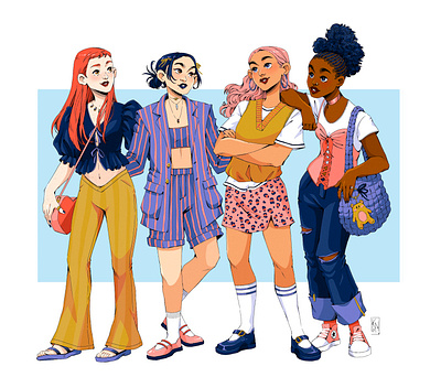 Girl Gang 3.0 digital art digitalart drawing fashion girls illustration painting procreate procreateapp