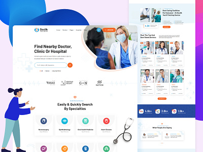 Doclik - Doctors directory and Book Online template Design animation book online branding business clean clinics creative design doctor doctor location doctor reviews doctors doctors directory illustration logo medical directory treatment ui ux vector