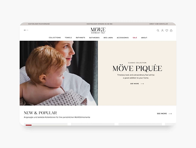 Möve - A Modern Home Textile Shopping Experience art direction creative concept design ecommerce hyamstudios research ui ux