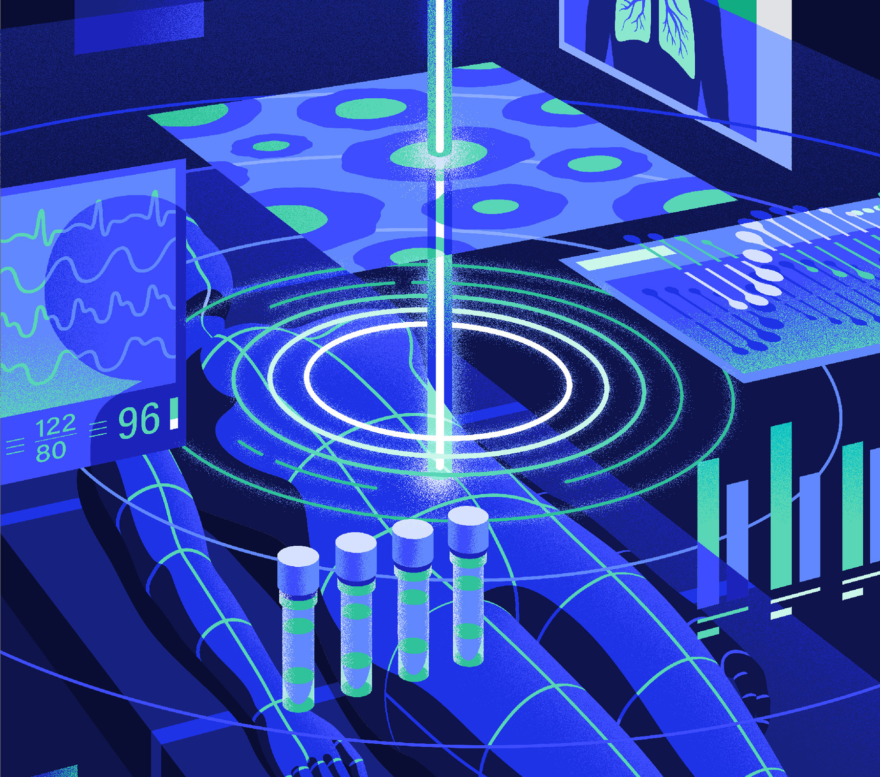 Intuitive Ventures health hero illustration illustration isometric jack daly medical medicine product illustration scottish technology