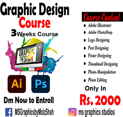 GD Course 3d animation design graphic design illustration logo vector