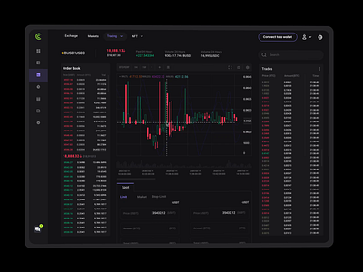 Crypto Trading Terminal animation bitcoin clean crypto crypto exchange currency dark theme dashboard defi desktop finance interface market motion orders trading ui ux wallet website design