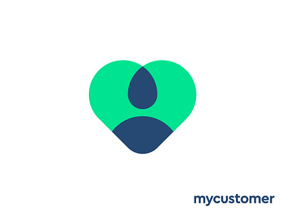 Heart + customer logo concept branding care caring healthcare heart human icon logo love management mark marketing overlap person