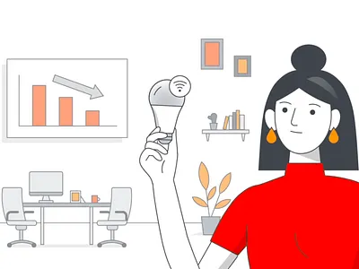 Firedome product manager 2d characterdesign illustration lightbalb vector