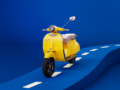 Vespa motoroller 3d 3d art bike blender3d branding design illustration motoroller retro road scooter transport travel vespa vintage