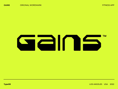 Gains app body building custom fitness gain grid health hoodie letter lettering logo logotype original sports strong typography wordmark