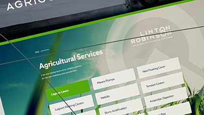 Linton Robinson UI Website Design agriculture design farming graphic design slurry typography ui website design