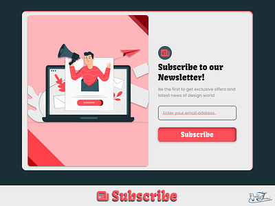 Subscribe-DailyUI_026 dailylearning dailyui design newsletter newsletterform subscribe ui uichallenge uidesign uidesigner ux
