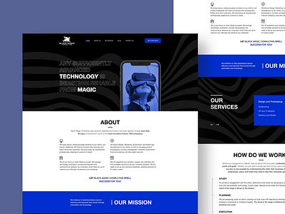 Black Magic Corporative Website agency ai black blue company corporative dark design interface iphone landing page portfolio ui ux web