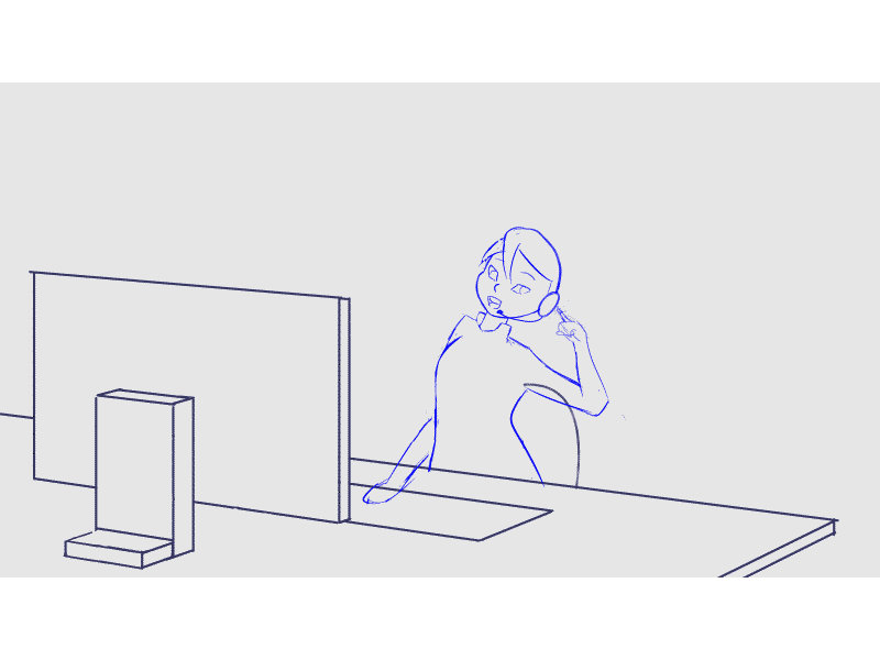 customer service | test 2d animation calling character customer explainer gif keyboard motion graphics office service typing video