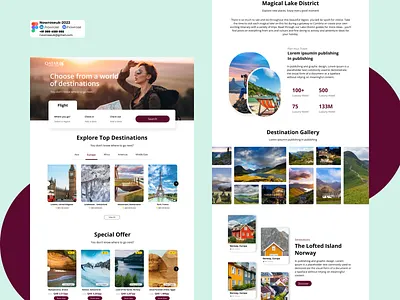 Travelera - Travel Landing Page branding clean app destination graphic design homepage logo travel travel booking travelling typography ui ux