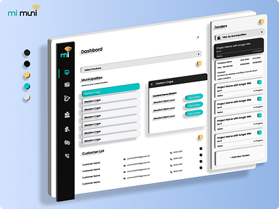 mi muni - Tender, Province, Municipalities Manage Dashboard dashboard design html manage tender mi muni municipalties tender details tender status ui ux