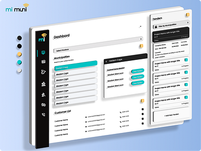 mi muni - Tender, Province, Municipalities Manage Dashboard dashborad design html manage dashboard mi muni municipality tender manage ui uiux ux