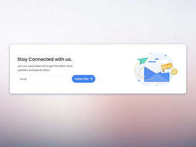Subscribe 026 app background blue blur branding clean dailyui design email graphic logo message newsletter simple subscribe ui ux vector website