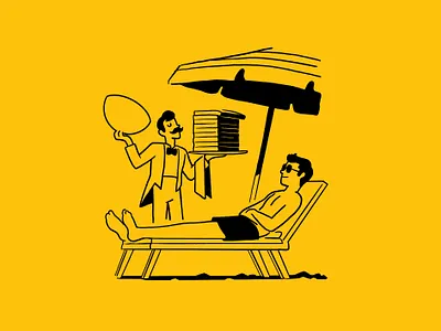 Monocle ads #7 beach editorial illustration illustration magazine relax spot illustration subscription