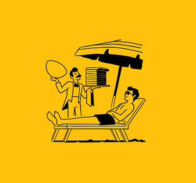 Monocle ads #7 beach editorial illustration illustration magazine relax spot illustration subscription