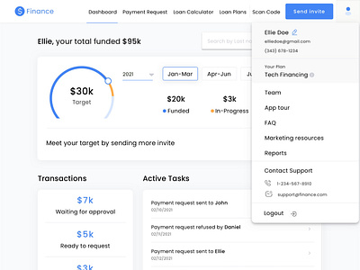 Dropdown 027 app branding clean contact dailyui design down drop dropdown finance illustration logo plan profile settings simple ui ux