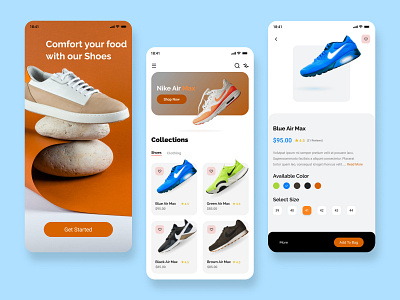 Nike Shoe App Design adidas app app design branding clean e commerce app design ecommerce app eshop footwear market mobile mobile app mobile app design nike nike air nike air shoe product design shoe app ui design uiux