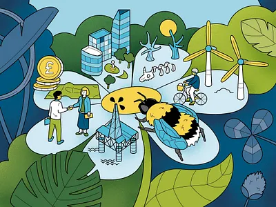 Sustainable Business. Cover Illustration energy environmental illustration nature sustainable