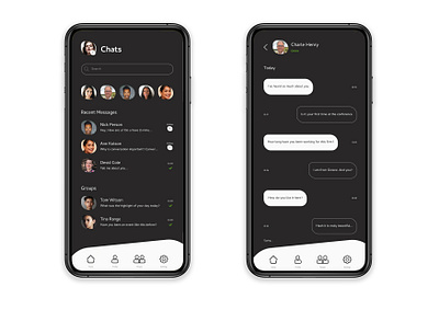 Daily UI 013 _ Direct Messaging Page design ui ux