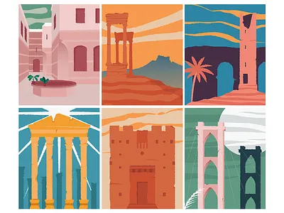 Syrian Details arab design details flat illustration landmarks syria vector