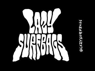 Lazy Surfbags sticker acid calligraphy customtype horror lettering logo logotype surf surfing typemate typography