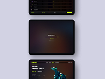 Houndrace — NFT gaming platform bladerunner cyber dark theme enterprise futuristic game interface gaming navigation nft nft gaming races saas spreadsheet table ui ux web