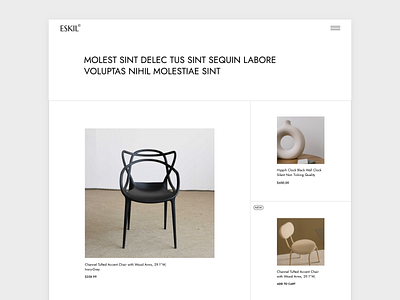 Eskil - Furniture Store Theme clean contemporary design furniture home decor interior design minimal modern shop theme ui ux wordpress