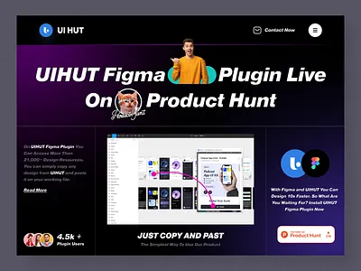 UIHUT - Figma Plugin Live on Product Hunt🎈🎉 black friday figma figma plugin header hero plugin design ui ui design uihut visual visual design web web design