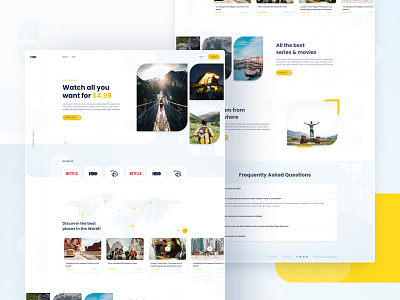 Video Streaming Service dashboard membership modern streaming travel webflow yellow