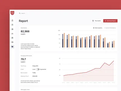 Ambrosia — University management app cards chart crm education elearning enterprise erp grid left bar left nav left navigation light theme navigation saas spreadsheet table tile ui ux web