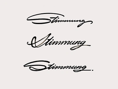 Stimmung agency analog aura branding brushlettering calligraphy custom flow highend identity lettering logo premium raw script signature sketches spirit type vintage