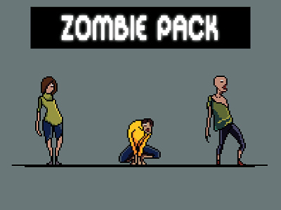 Free Zombie Sprite Sheet Pack Pixel Art 2d art asset assets character fantasy game game assets gamedev indie indie game monster monsters pixel pixelart pixelated sprites spritesheet zombie zombies