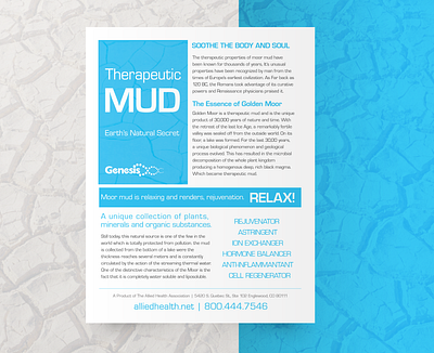 Allied Health Therapeutic MUD Brochure branding brochure design graphic design