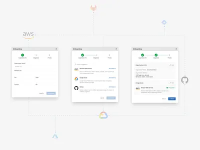 Onboarding flow design integrations modal onboarding product design step flow stepper ui ux