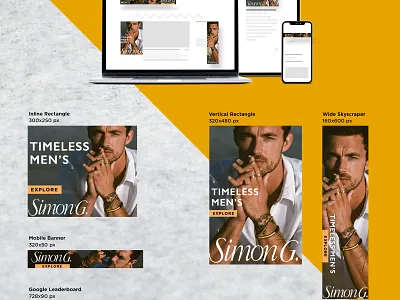 Men's Jewelry Collection Web Banner cta digital banner graphic design marketing mens fashion web banner