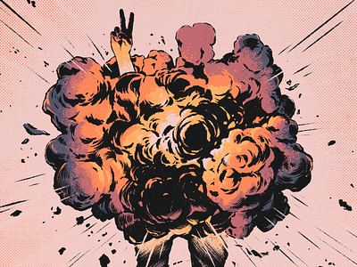 Perpetually Exploding Guy comics explosion hero illustration man